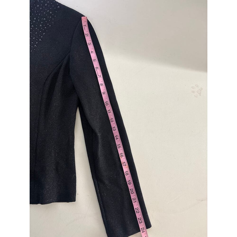 St. John Dress & Jacket Set Sz 6 Black Embellished Knit Evening Outfit - Picture 13 of 16